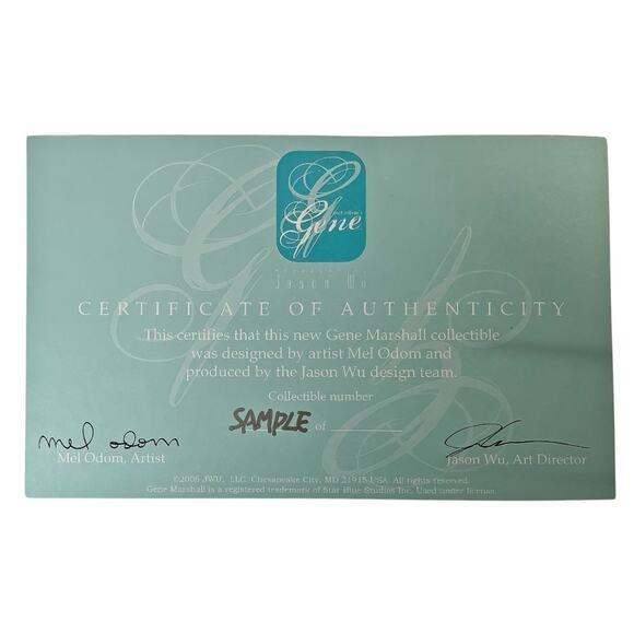 Integrity Toys Gene Doll “Dangerous Curves” SAMPLE Fashion Ensemble COA NRFB - Picture 4 of 5